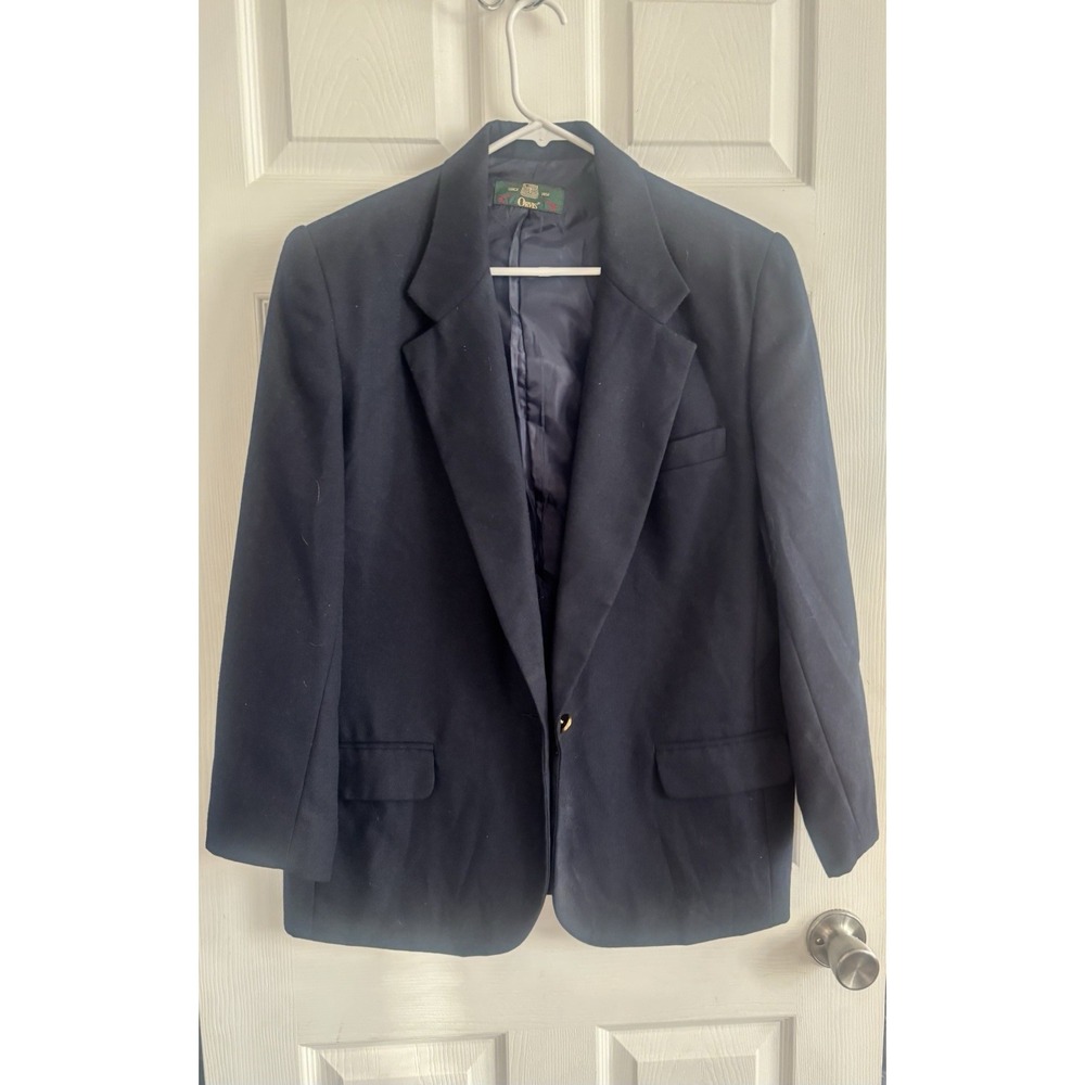 Orvis‎ Women's Navy Blazer Jacket Size 16 Lined Polyester Gold Button Classic